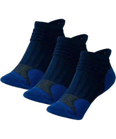 Athletic Running Performance Low-Cut Sport Socks Navy Blue/Yellow (3 Pack) $10.02 Socks