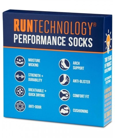 Athletic Running Performance Low-Cut Sport Socks Navy Blue/Yellow (3 Pack) $10.02 Socks