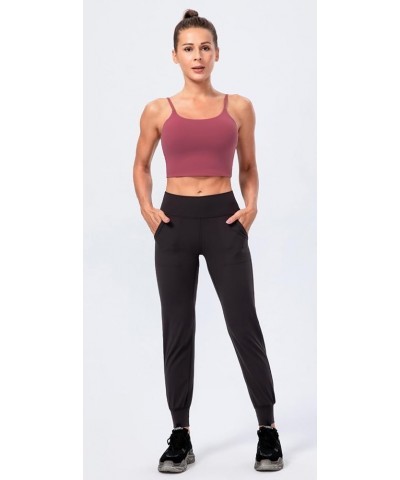 Women's Joggers Tapered Sweatpants Pockets Comfy Stretch Lounge Active Yoga Pants Charcoal Gray $13.74 Activewear