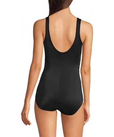 Women's Chlorine Resistant Soft Cup Tugless Sporty One Piece Swimsuit Black/White Ombre $33.88 Swimsuits