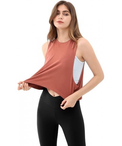 3-Pack Loose Tank Tops for Women Sleeveless Gym Athletic Workout Tops Yoga Shirts Steel+deep Teal+indian Red (Crop) $13.52 Ac...