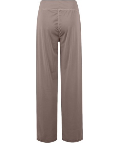 Women Wide Leg Pants High Waist Flare Yoga Pants with Pockets Stretch Lounge Pants Comfy Straight Leg Sweatpants A-beige $5.9...