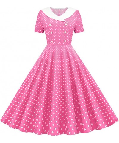 Women's Summer Dress 1950s Vintage Sleeveless Floral Polka Dot Print Midi A-line Dress Elegant Evening Dress S-XXL Apink $14....