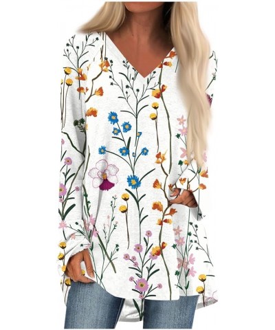 Fall Womens Fashion 2023 Long Sleeve Shirts for Women Plus Size Casual Going Out Tops Trendy Classic Graphic Tees 9-multicolo...