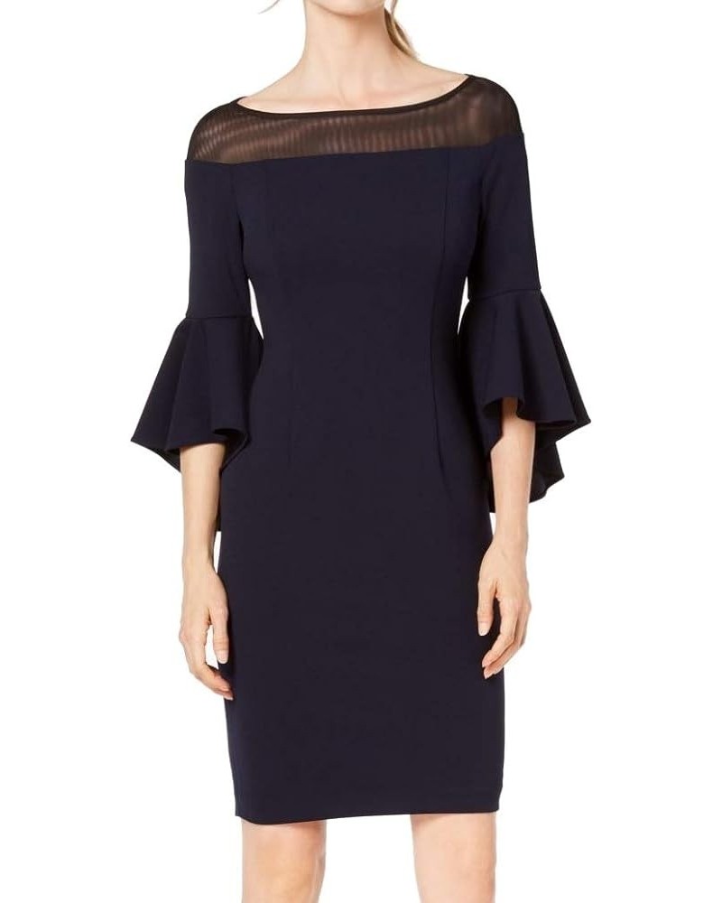 Womens Off-The-Shoulder Illusion Sheath Dress Navy/Black $17.00 Dresses