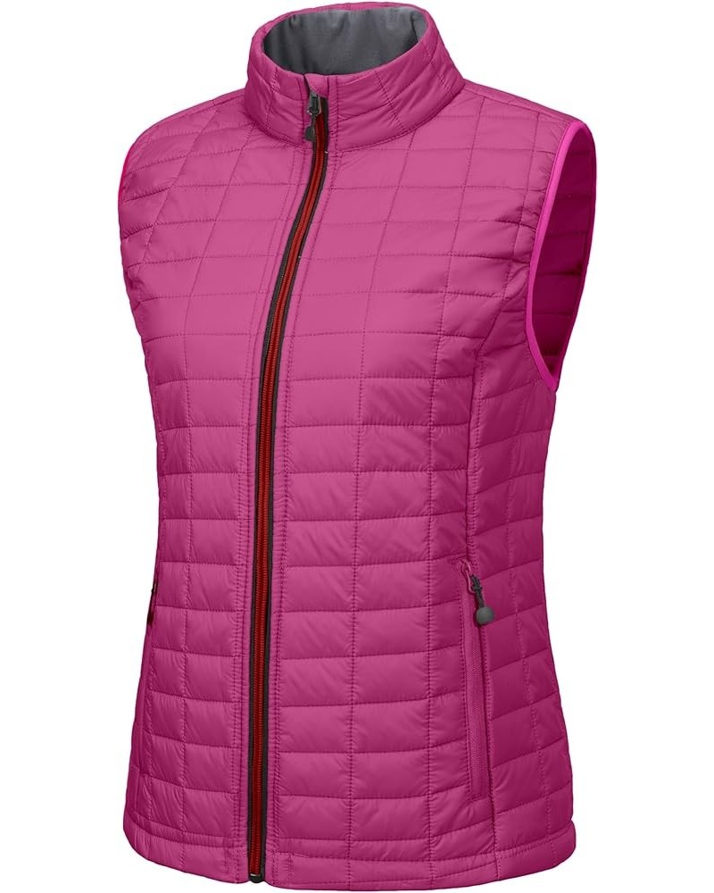 Women's Puffer Vest, Lightweight Warm Sleeveless Jacket for Hiking Travel Golf Rose/Black A2 $21.60 Vests