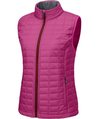 Women's Puffer Vest, Lightweight Warm Sleeveless Jacket for Hiking Travel Golf Rose/Black A2 $21.60 Vests