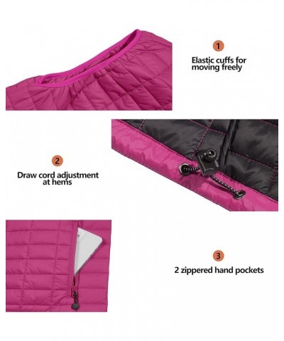 Women's Puffer Vest, Lightweight Warm Sleeveless Jacket for Hiking Travel Golf Rose/Black A2 $21.60 Vests