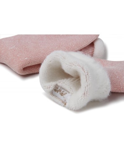 2 Pairs Womens Warm Thermals Socks Wool Pile Lined Insulated Thick Heat Socks Winter SWEET Embroidery 2 Pink $8.84 Socks