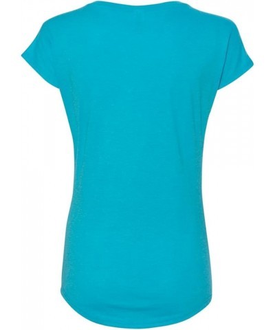 6750VL Women's Tri-Blend V-Neck Tee Hthr Carib Blue $8.77 T-Shirts