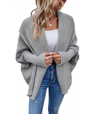 Women's Long Sleeve Open Front Chunky Warm Cardigans Pullover Sweater Blouses Grey $14.95 Sweaters