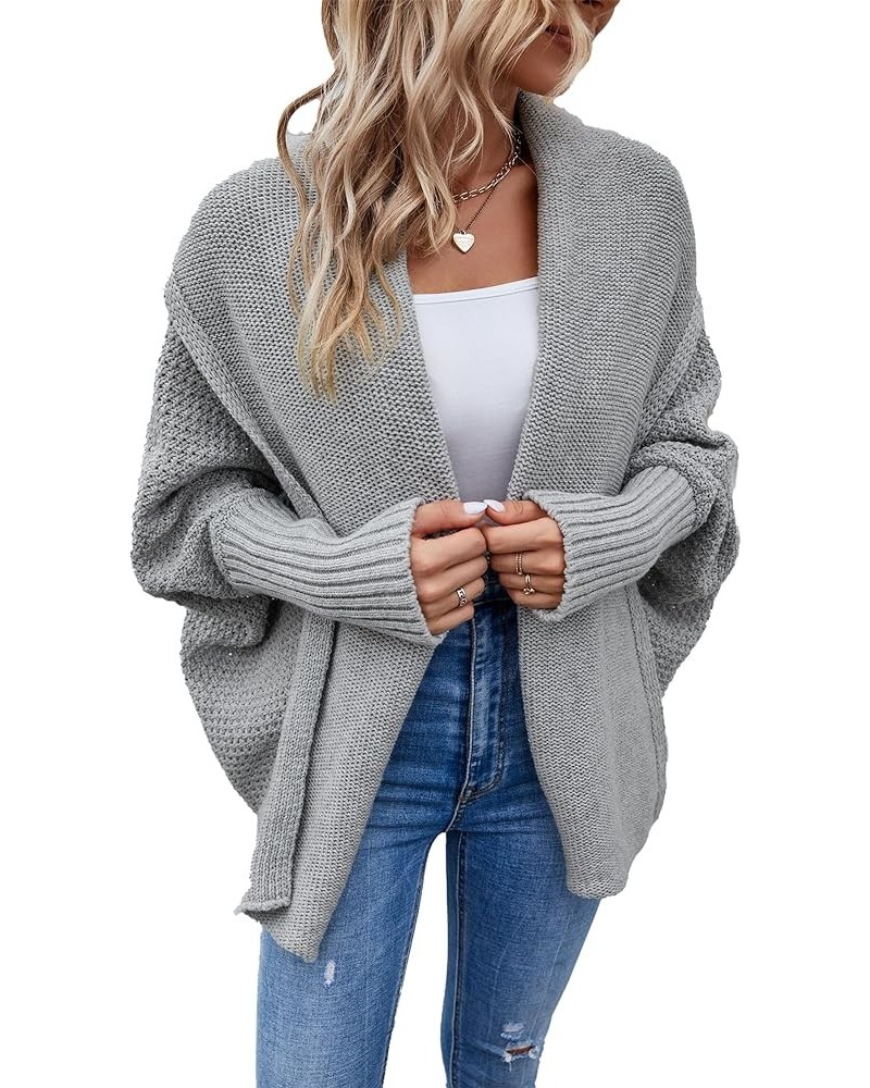 Women's Long Sleeve Open Front Chunky Warm Cardigans Pullover Sweater Blouses Grey $14.95 Sweaters