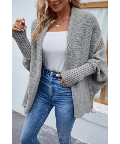 Women's Long Sleeve Open Front Chunky Warm Cardigans Pullover Sweater Blouses Grey $14.95 Sweaters