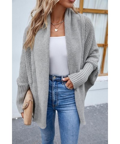 Women's Long Sleeve Open Front Chunky Warm Cardigans Pullover Sweater Blouses Grey $14.95 Sweaters