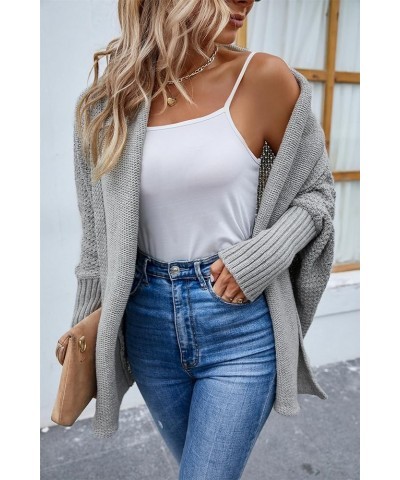 Women's Long Sleeve Open Front Chunky Warm Cardigans Pullover Sweater Blouses Grey $14.95 Sweaters