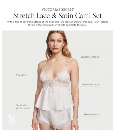 Stretch Lace & Satin Cami Set, Women's Sleepwear (XS-XXL) Coconut White $41.22 Sleep & Lounge