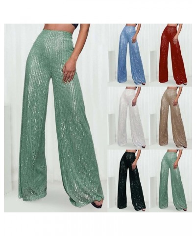 Sequin Pants Women Straight Leg Glitter Sequin Pants Sparkly Loose Trousers Shiny Dance Bling Party Clubwear Pants Z1-rose Go...