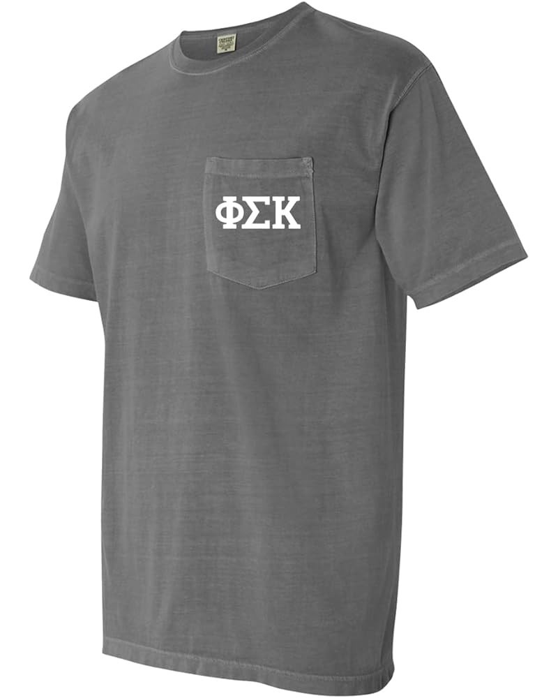 Phi Sigma Kappa PSK Fraternity Comfort Colors Pocket T-Shirt Grey $13.50 T-Shirts