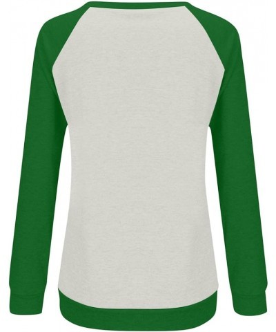 St Patrick'S Day Sweatshirt Shamrock Shirt for Women Crew Neck Long Sleeve Shirt Casual Clover Loose Sweatshirt 01-army Green...