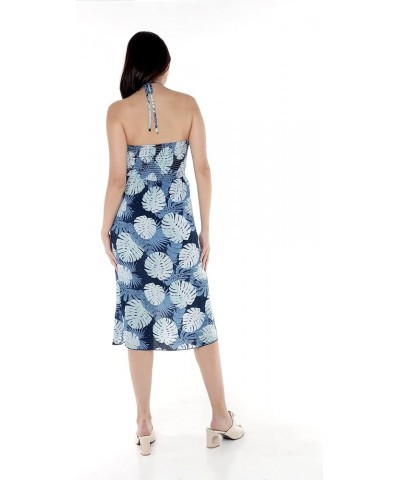 Women's Hawaiian Butterfly Luau Dress in White Bridal Pacific Palm Navy $17.85 Dresses