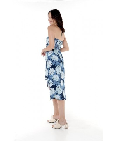 Women's Hawaiian Butterfly Luau Dress in White Bridal Pacific Palm Navy $17.85 Dresses