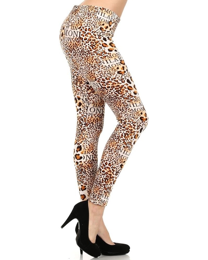 Women's Velour Full Length Cold Weather Legging Leopard $9.68 Leggings