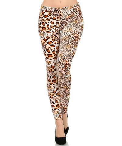 Women's Velour Full Length Cold Weather Legging Leopard $9.68 Leggings