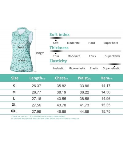 Women's Sleeveless Golf Tennis Polo Shirts Zip Up Workout Tank Tops (S-2XL) Green Leopard $16.52 Shirts