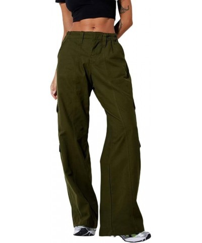 Women's Low Waist Baggy Cargo Pants Casual Vintage Y2K Low Rise Loose Jogger Pants 90s Harajuku Punk Streetwear Aarmy Green $...