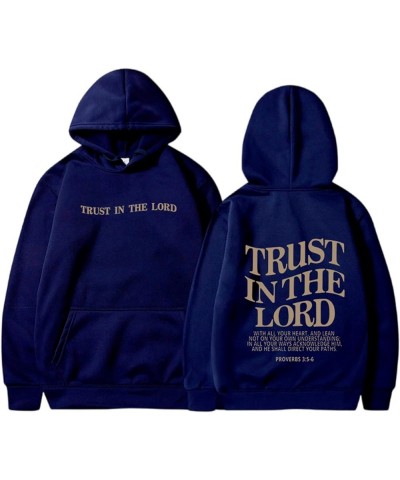 Trust In The Lord Womens Oversized Hoodie Long Sleeve Pullover Hoodies Casual Hooded T Shirts Winter Fashion For Women Navy $...