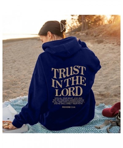 Trust In The Lord Womens Oversized Hoodie Long Sleeve Pullover Hoodies Casual Hooded T Shirts Winter Fashion For Women Navy $...