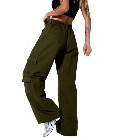 Women's Low Waist Baggy Cargo Pants Casual Vintage Y2K Low Rise Loose Jogger Pants 90s Harajuku Punk Streetwear Aarmy Green $...