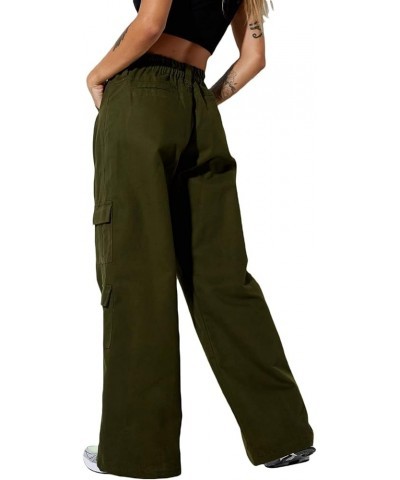 Women's Low Waist Baggy Cargo Pants Casual Vintage Y2K Low Rise Loose Jogger Pants 90s Harajuku Punk Streetwear Aarmy Green $...