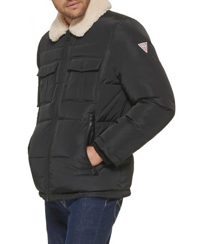 Women's Mid-Weight Puffer Jacket with Removable Hood Black $35.30 Jackets