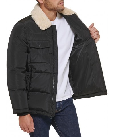 Women's Mid-Weight Puffer Jacket with Removable Hood Black $35.30 Jackets