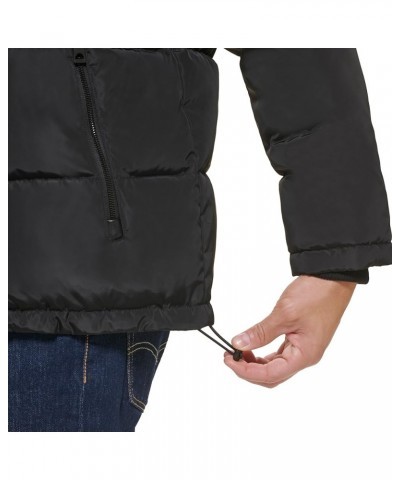 Women's Mid-Weight Puffer Jacket with Removable Hood Black $35.30 Jackets