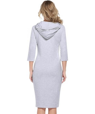 Women's Hoodie Dress Pullover Hoody Dress Casual Fitted Knee Length Dress with Pocket A-off-white $16.52 Hoodies & Sweatshirts