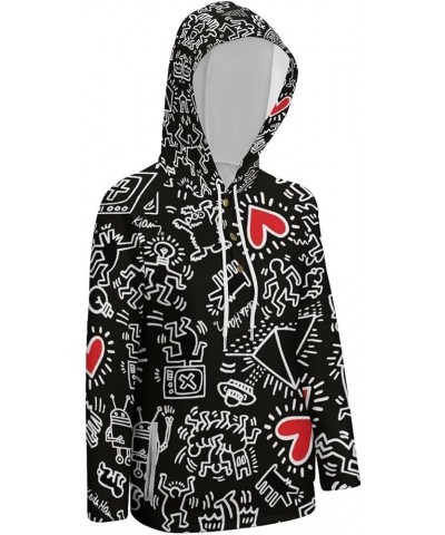 Womens Keith-Haring Button Tops Long Sleeve Hoodie Pullover Blouses Sweatshirt Style-3 $21.99 Hoodies & Sweatshirts