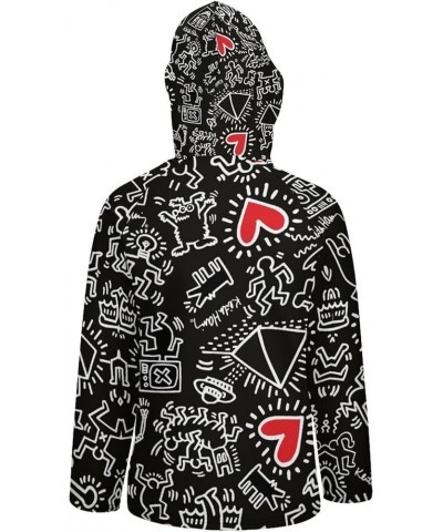 Womens Keith-Haring Button Tops Long Sleeve Hoodie Pullover Blouses Sweatshirt Style-3 $21.99 Hoodies & Sweatshirts