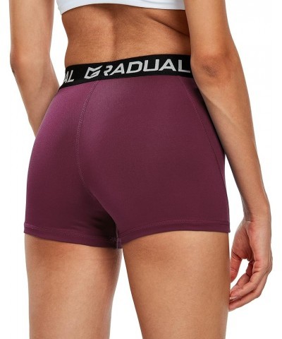 Women's Spandex Compression Volleyball Shorts 3" /7" Workout Pro Shorts for Women 3 Pack:black/Gray/Wine Red $10.07 Shorts