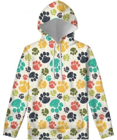 Crew Neck Long Sleeve Sweatshirts for High School Students Pullover Hoodies Size S-4XL Colorful Paw Print $15.80 Hoodies & Sw...