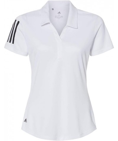 Women's Floating 3-Stripes Polo - A481 White/ Black $21.13 Shirts