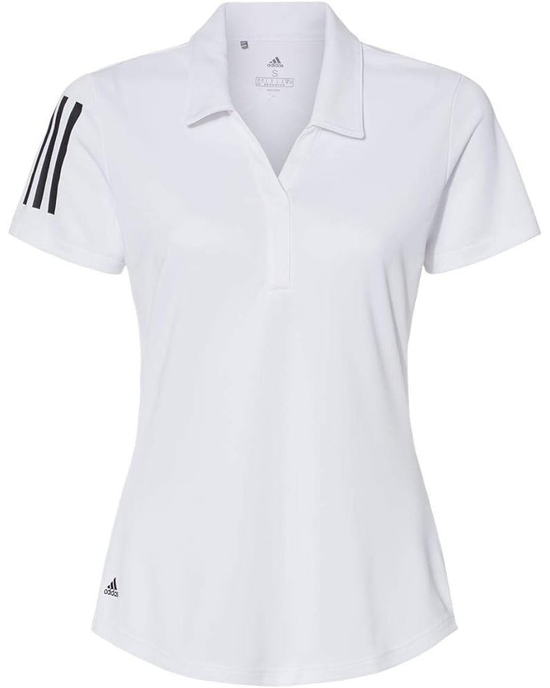 Women's Floating 3-Stripes Polo - A481 White/ Black $21.13 Shirts