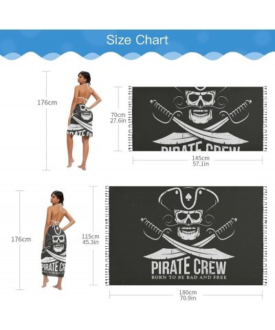 America We People Womens Swimsuit Wrap Cover Up Bikini Beach Long Sarong 70.9"x45.3 Pirates Skull01 $9.50 Swimsuits