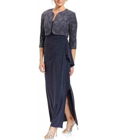 Women's Empire Waist Bolero Jacket Dress (Petite and Regular Sizes) -Close Out Smoke $44.75 Dresses