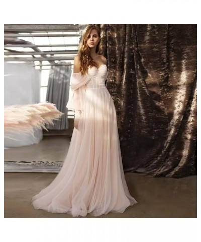 Women's Tulle Long Prom Dress Puffy Sleeve 2023 Off Shoulder Sweetheart Vintage Evening Party Gowns Lilac $32.40 Dresses