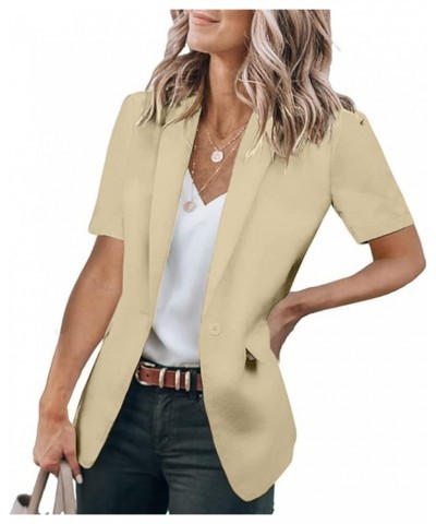 Business Clothes for Women Women's Sleeveless Coat Solid Color Cardigan Suit Casual Lapel Women Suits for Work Z1-khaki $11.8...