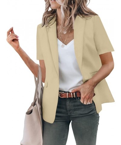 Business Clothes for Women Women's Sleeveless Coat Solid Color Cardigan Suit Casual Lapel Women Suits for Work Z1-khaki $11.8...