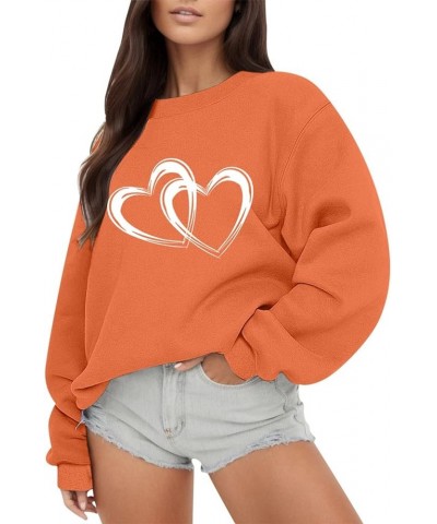 Long Sleeve Shirts for Women Valentine's Day Pullover Sweatshirts Print Off The Shoulder Fashion Plus Size Tops Z02 Orange $9...