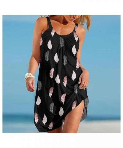 Women's Summer Dresses Tie Dye Printed Sleeveless Beach Cover Up Sundress Casual Flowy Bohemian Dress Color91-black $7.69 Swi...